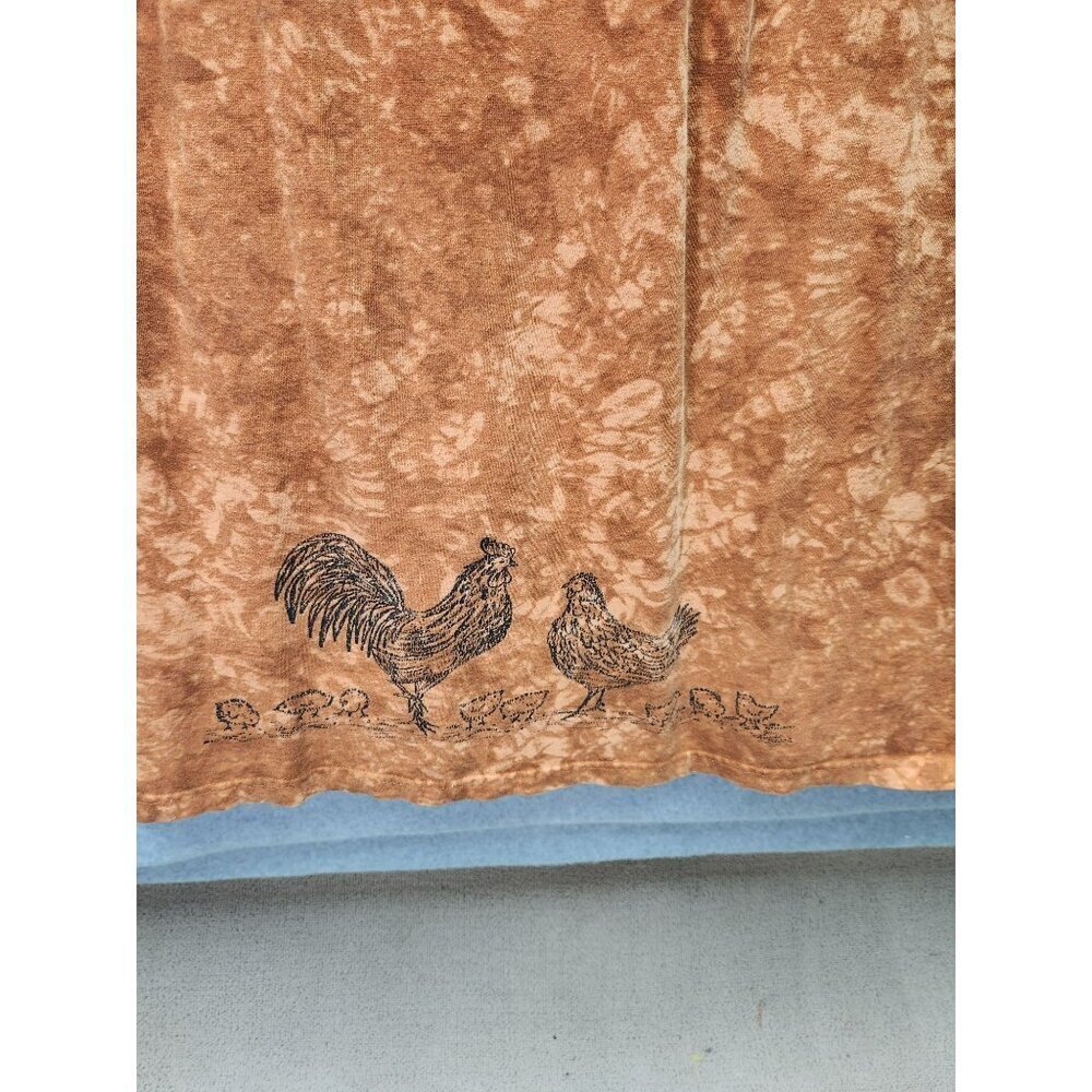 Cactus Bay Womens L Orange Tie-Dye Cotton Dress With Rooster Embroidery & Short - Picture 2 of 6